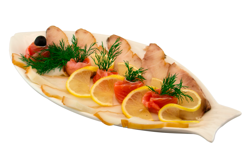 Холодные закуски на прозрачном фоне