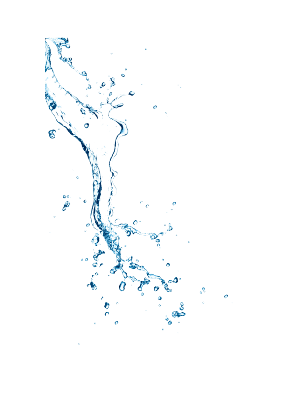 Струя воды на прозрачном фоне