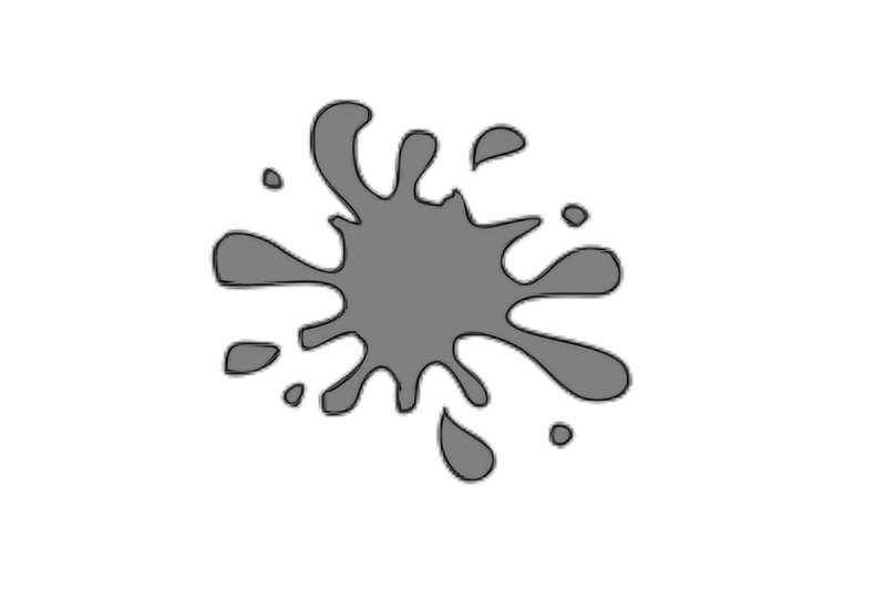 Серая Клякса на белом фоне