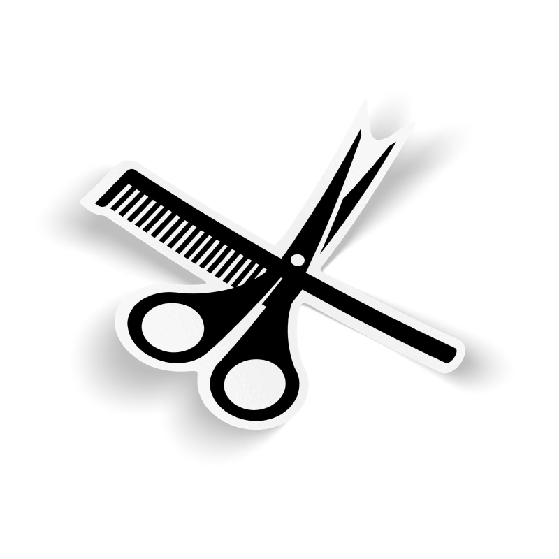 Парикмахер ножницы и расческа