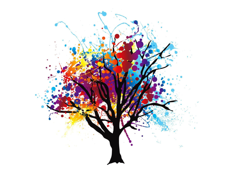 Яркое цветное дерево