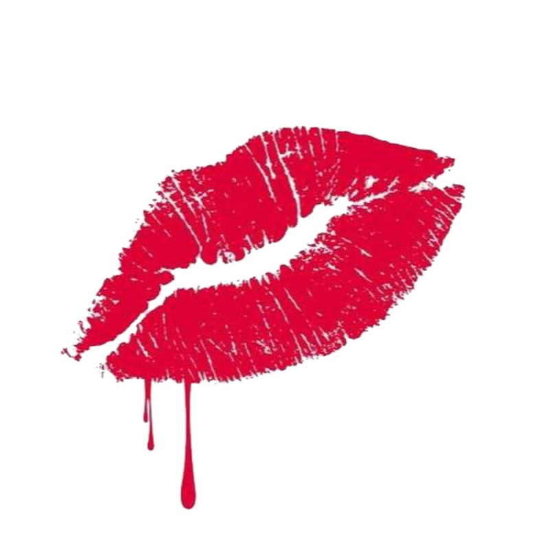 Отпечаток губ на белом фоне