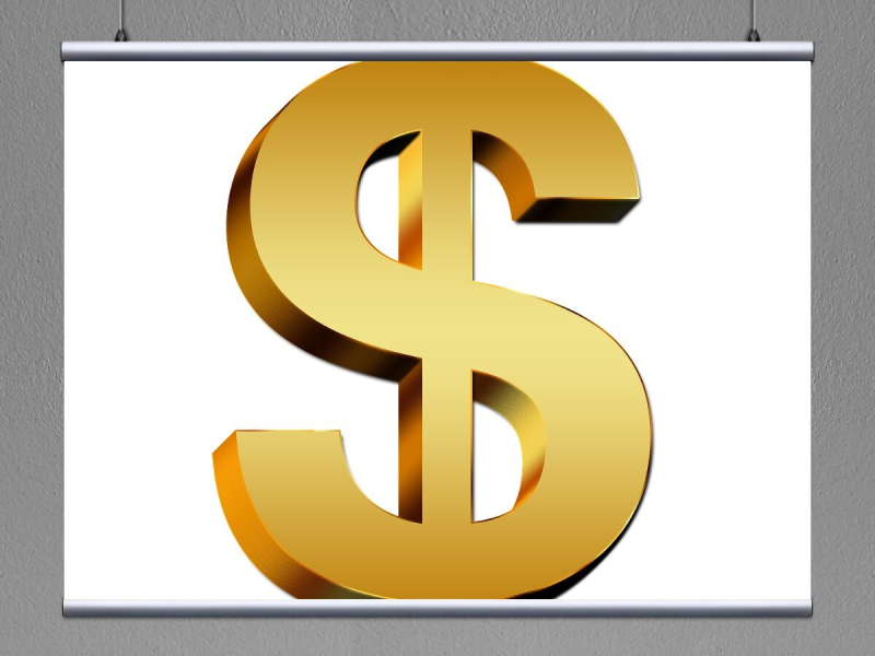 Значок доллара на прозрачном фоне