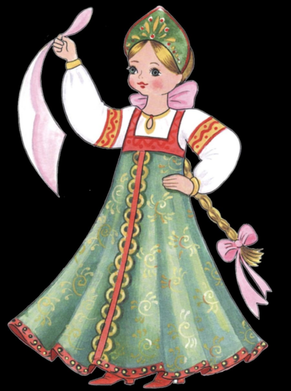 Дети в русских народных костюмах иллюстрация