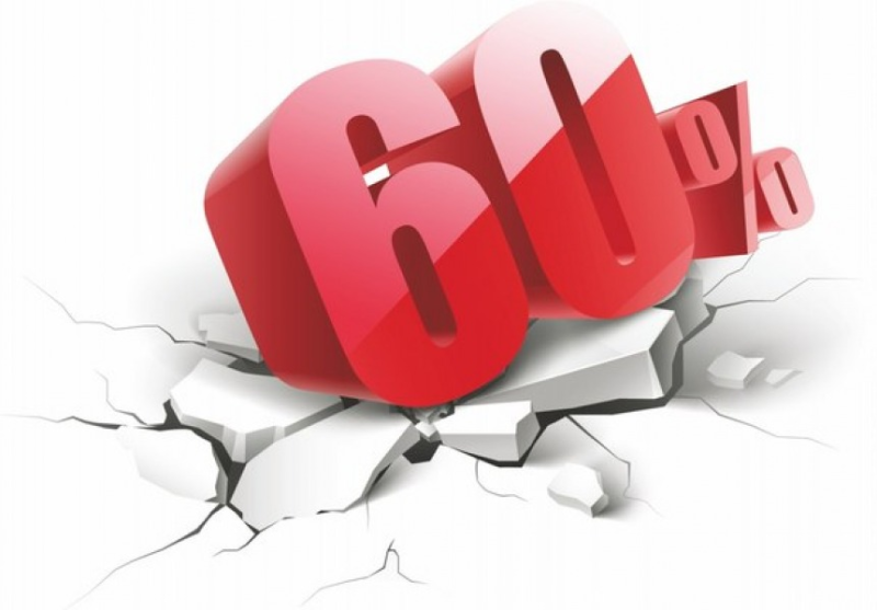 Скидка 60% на прозрачном фоне