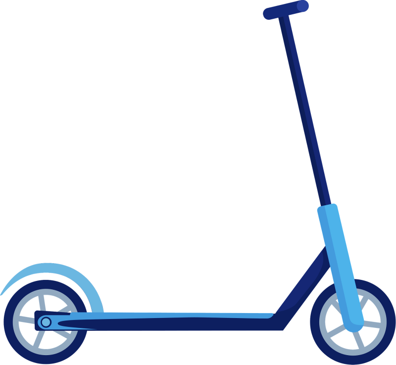 Самокат на белом фоне