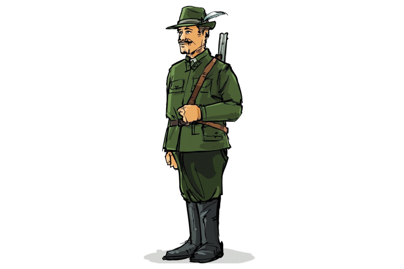 Лесник на прозрачном фоне