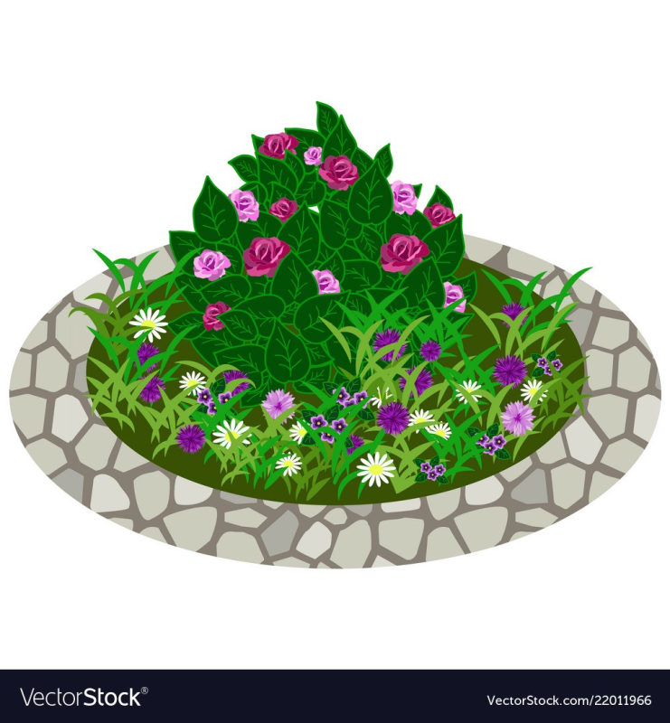Макет клумбы с цветами