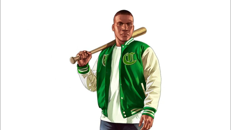 Франклин ГТА 5 на белом фоне