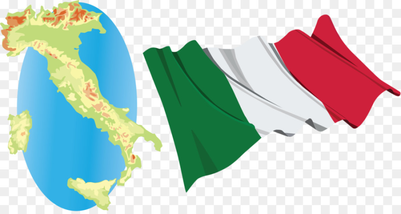 Флаг Италии на белом фоне