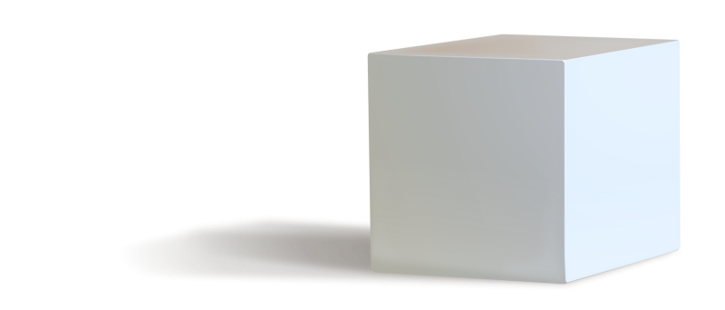 Белый куб на прозрачном фоне