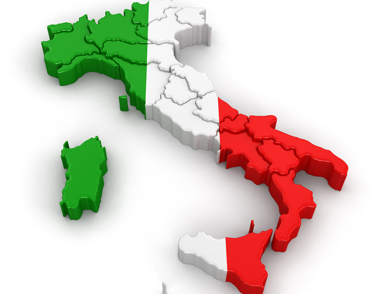 Италия на белом фоне