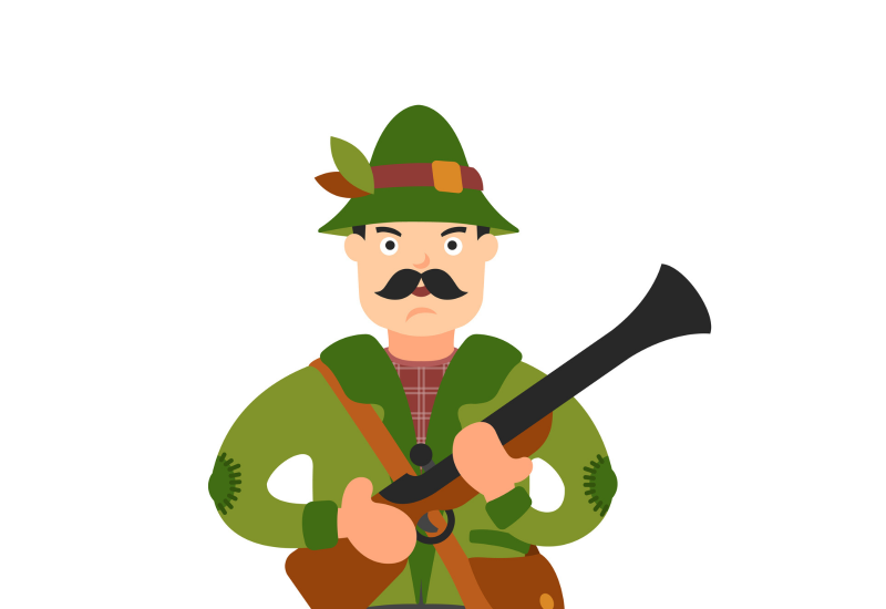 Охотник рисунок для детей