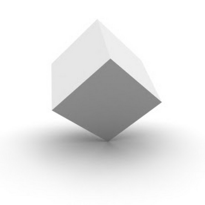 Белый куб на прозрачном фоне