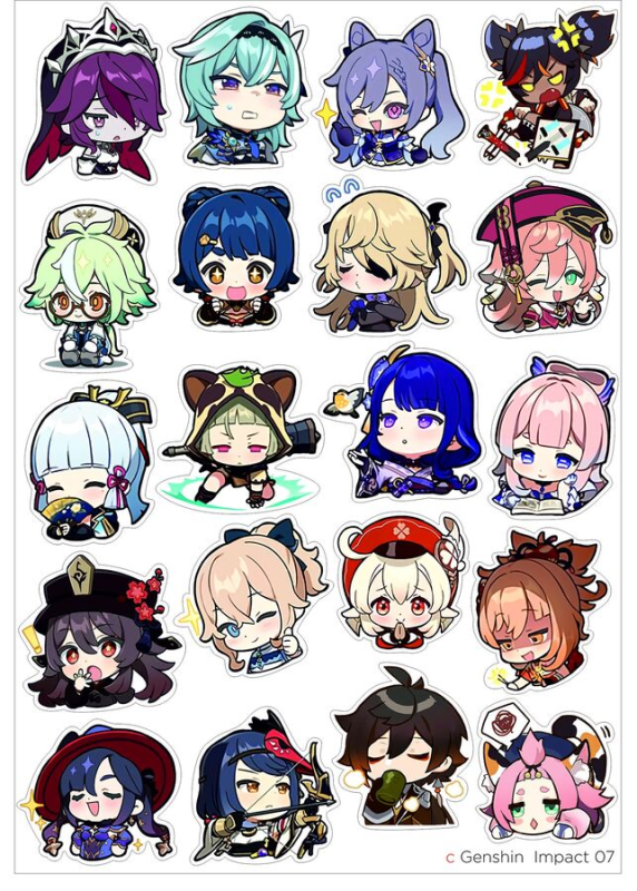 Наклейки Геншин ин пакт