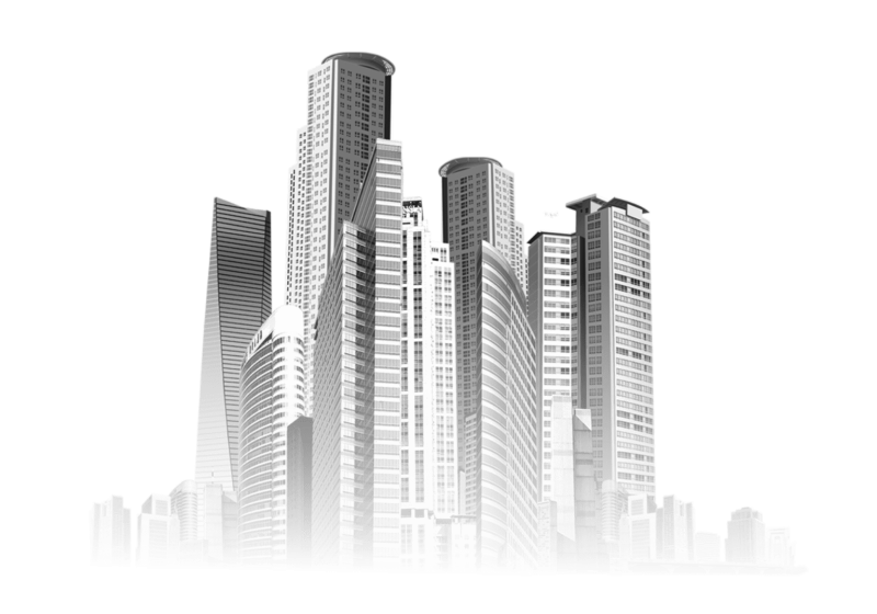 Высотный дом на белом фоне