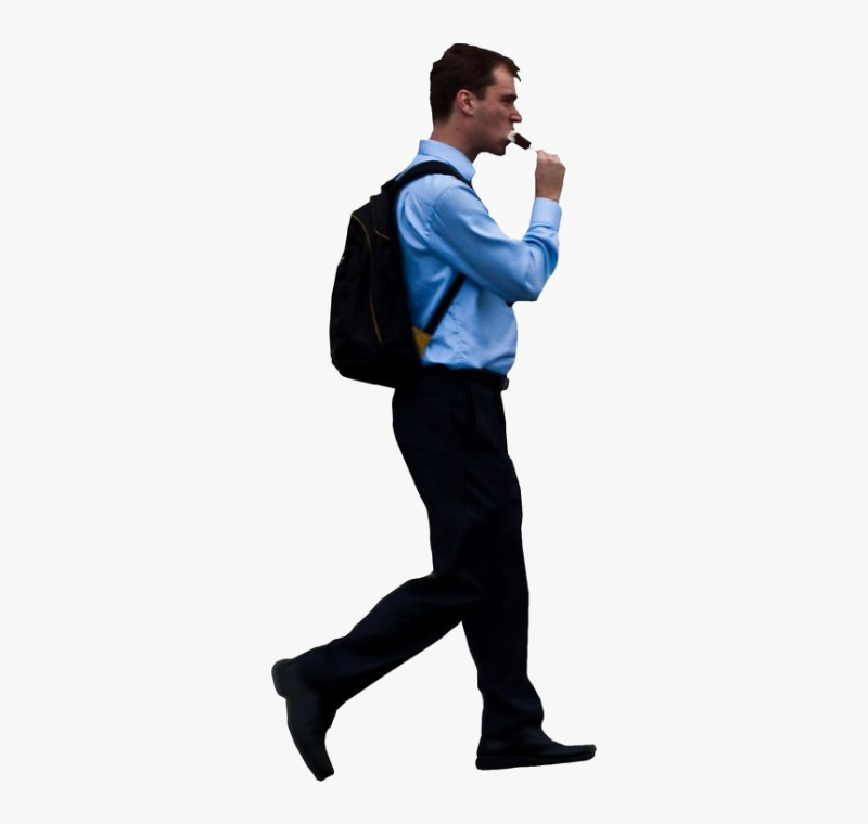 Идущий человек на прозрачном фоне