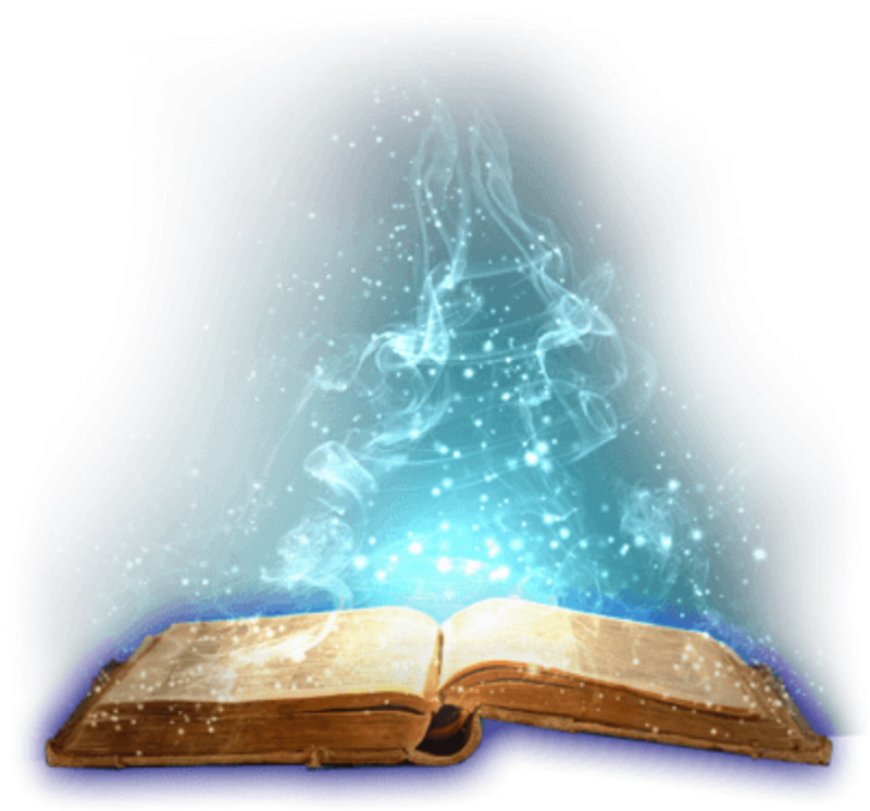 Волшебная книга на прозрачном фоне