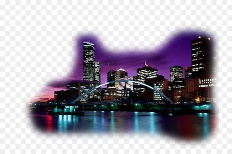 Городской пейзаж на прозрачном фоне