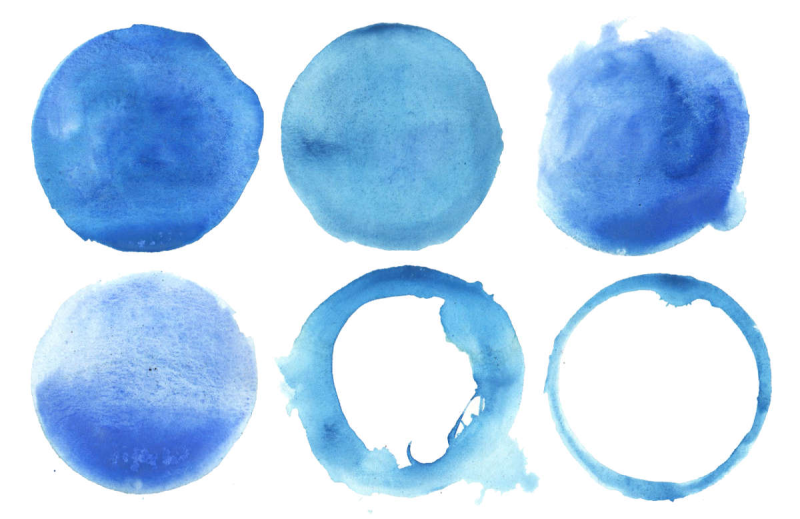 Синие Акварельные круги