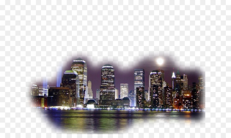 Городской пейзаж на прозрачном фоне