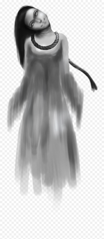 Страшный призрак на прозрачном фоне