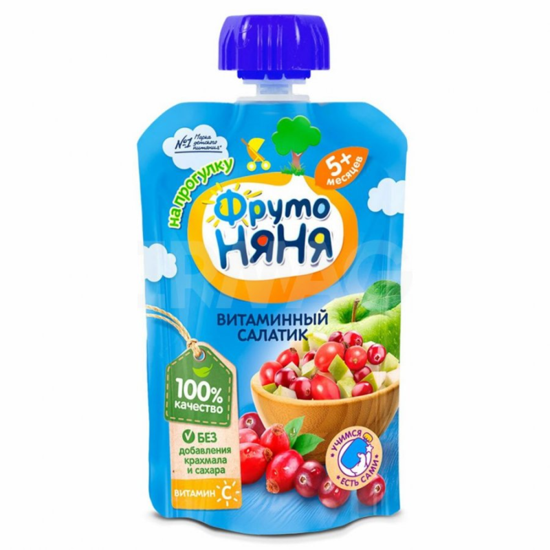 ФРУТОНЯНЯ пюре витаминный салатик 90г