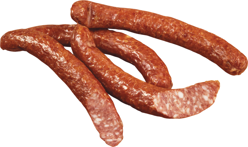 Колбаса на белом фоне