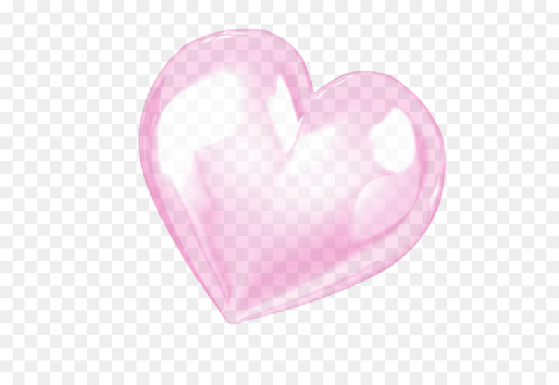Прозрачное розовое сердце