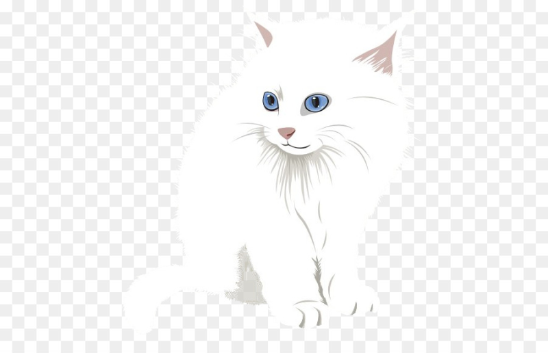 Белый мультяшный кот
