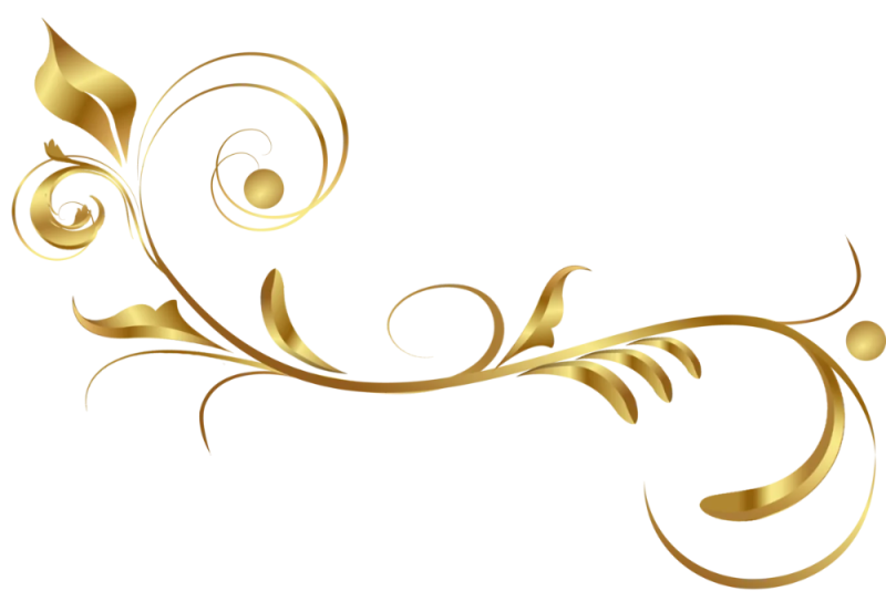 Золотые вензеля на прозрачном фоне