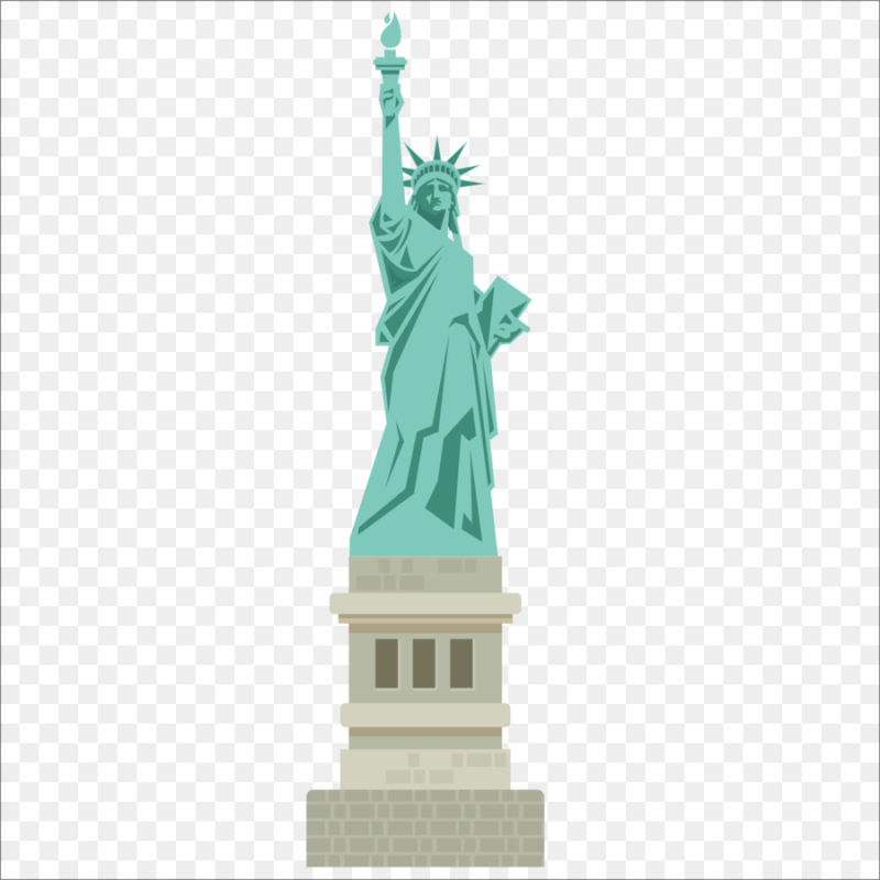 США на белом фоне со статуей свободы