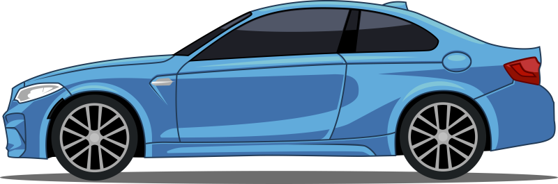 Синий мультяшный автомобиль