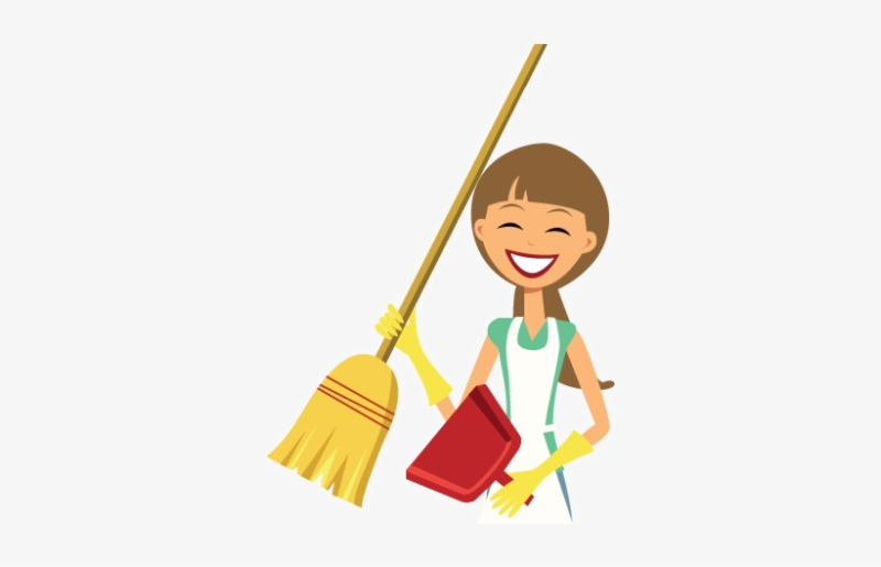 Уборщица на прозрачном фоне