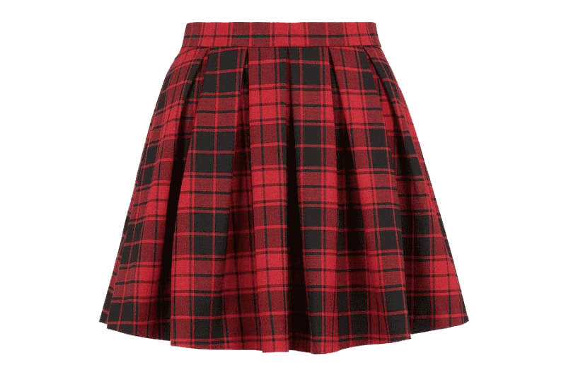 Клетчатая юбка красная с черным