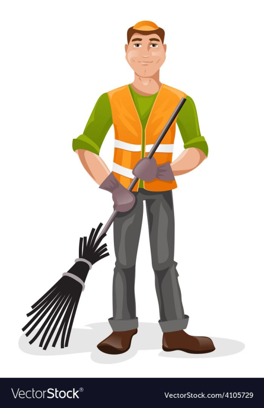 Дворник с метлой для детей