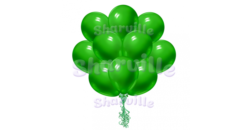 Зеленые шары на прозрачном фоне