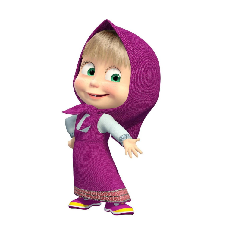 Маша и медведь на белом фоне