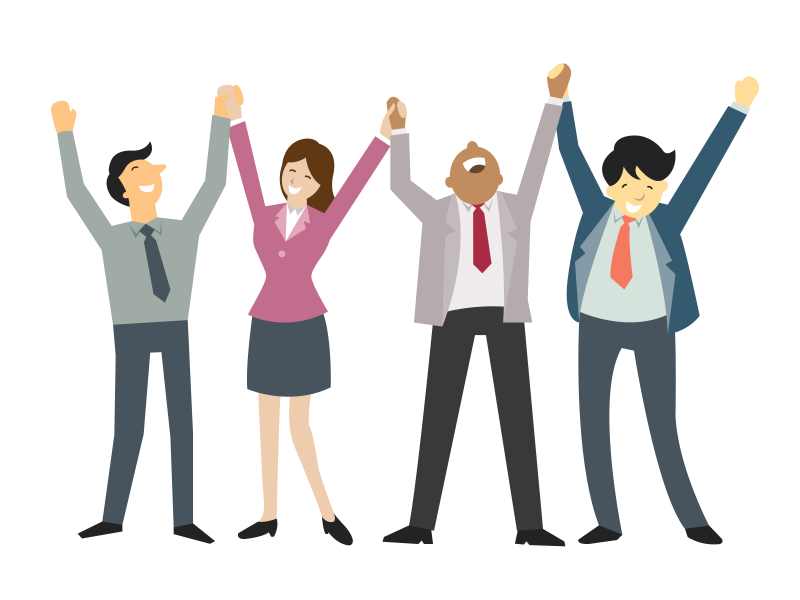 Коллектив на белом фоне