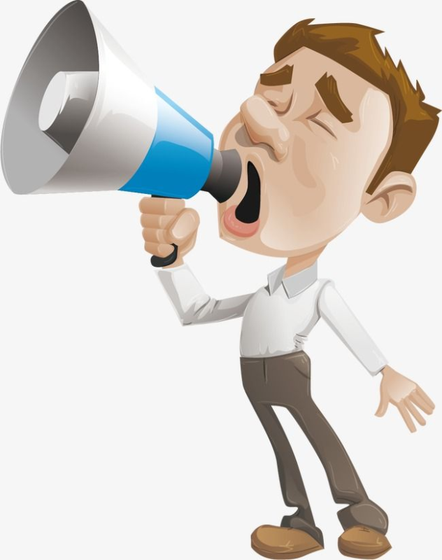 Кричащий человечек в рупор