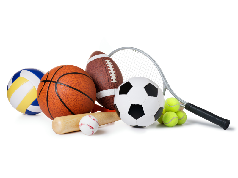 Спортивный инвентарь на прозрачном фоне