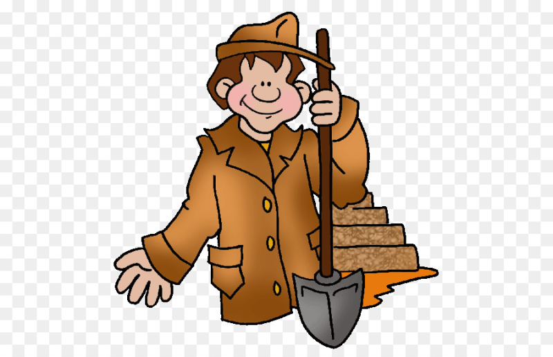 Археолог на прозрачном фоне