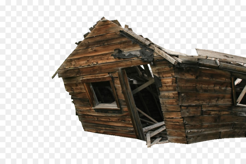 Покосившийся деревянный дом