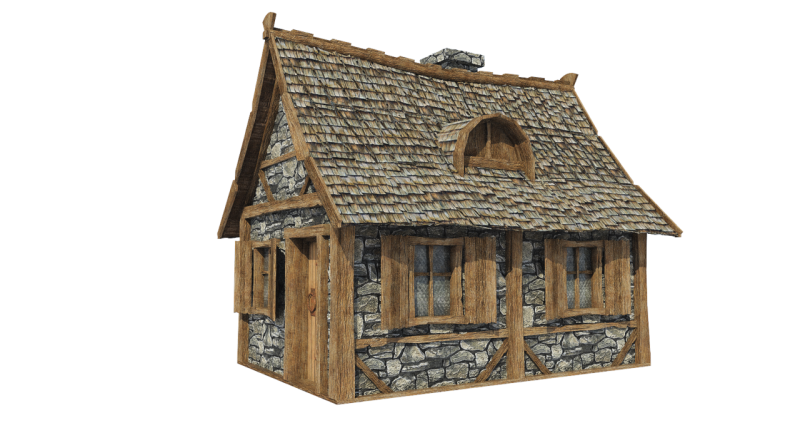 Деревянный домик на прозрачном фоне