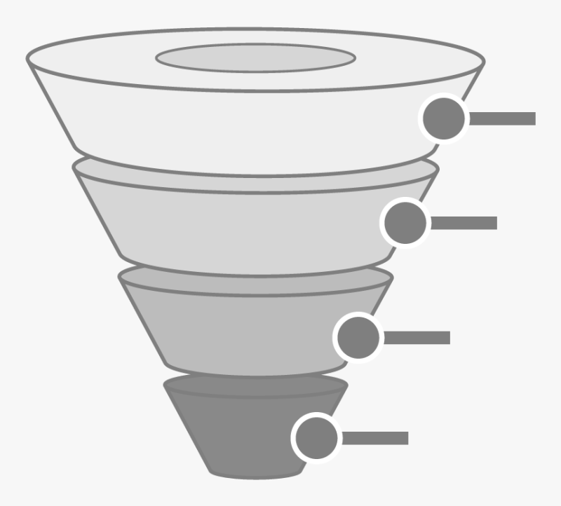 Воронка на белом фоне