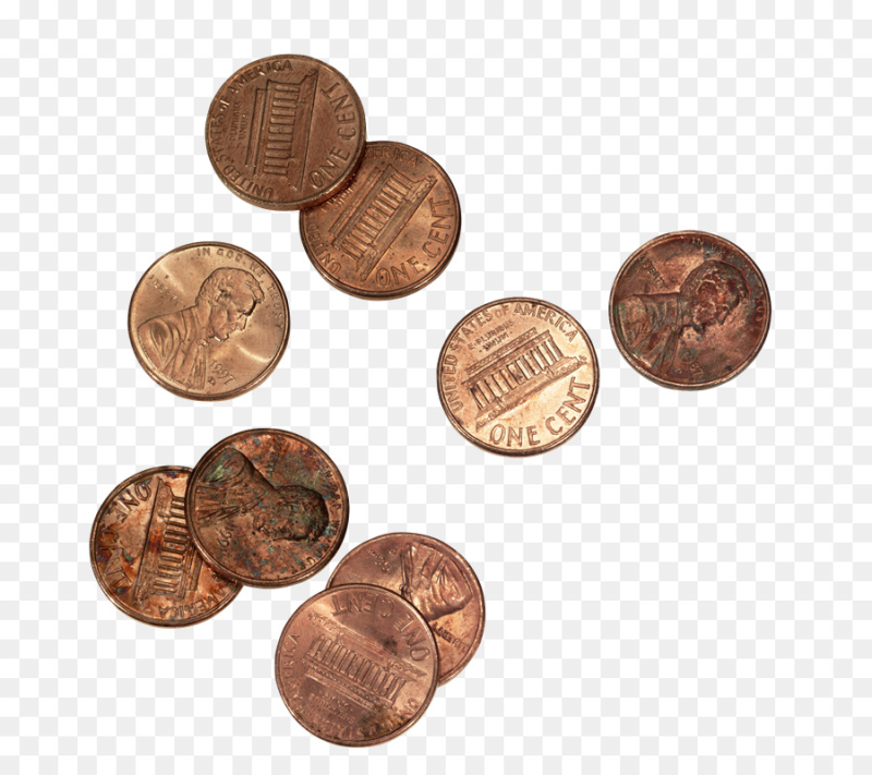 Старинные монеты на белом фоне