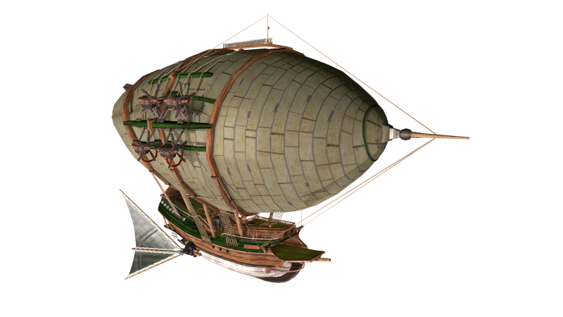 Дирижабль на прозрачном фоне