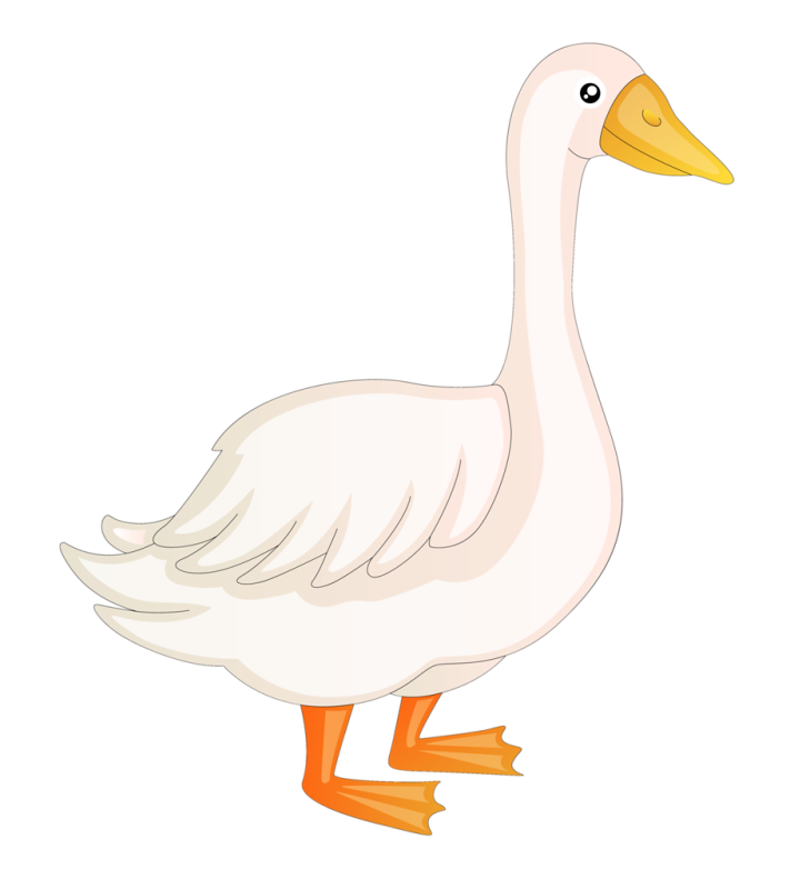 Гусь мультяшный на белом фоне