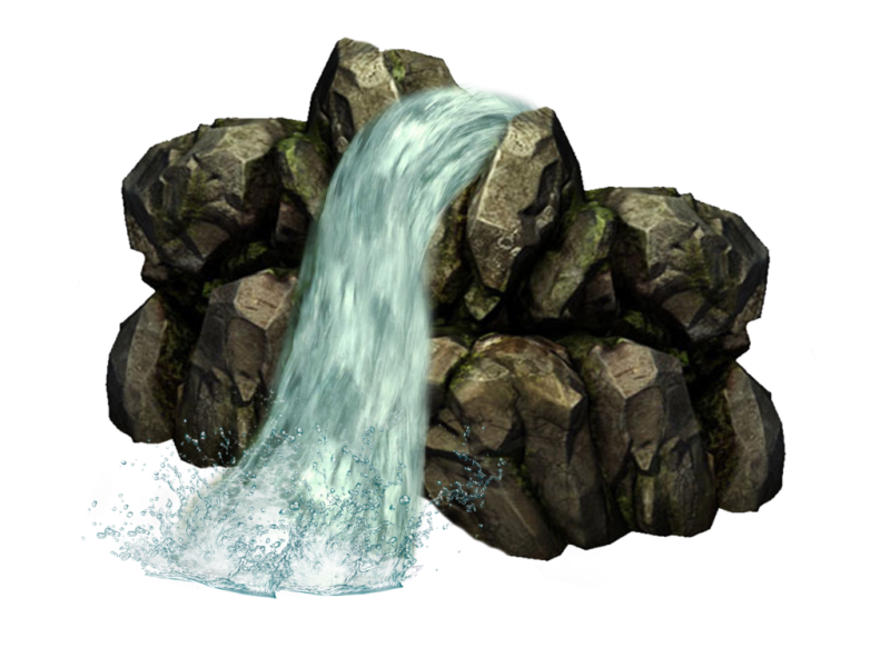 Водопад на прозрачном фоне