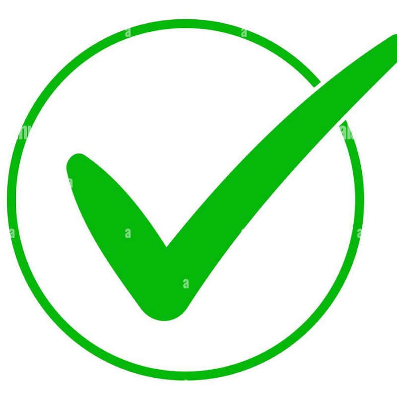 Зеленая галочка на прозрачном фоне
